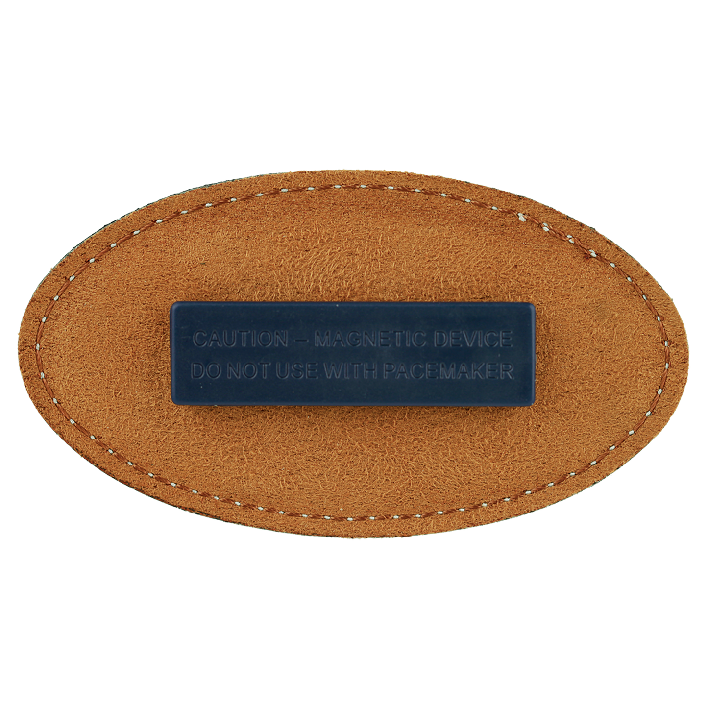 Leatherette Name Badge 1.5"x3" - Oval / Light Brown