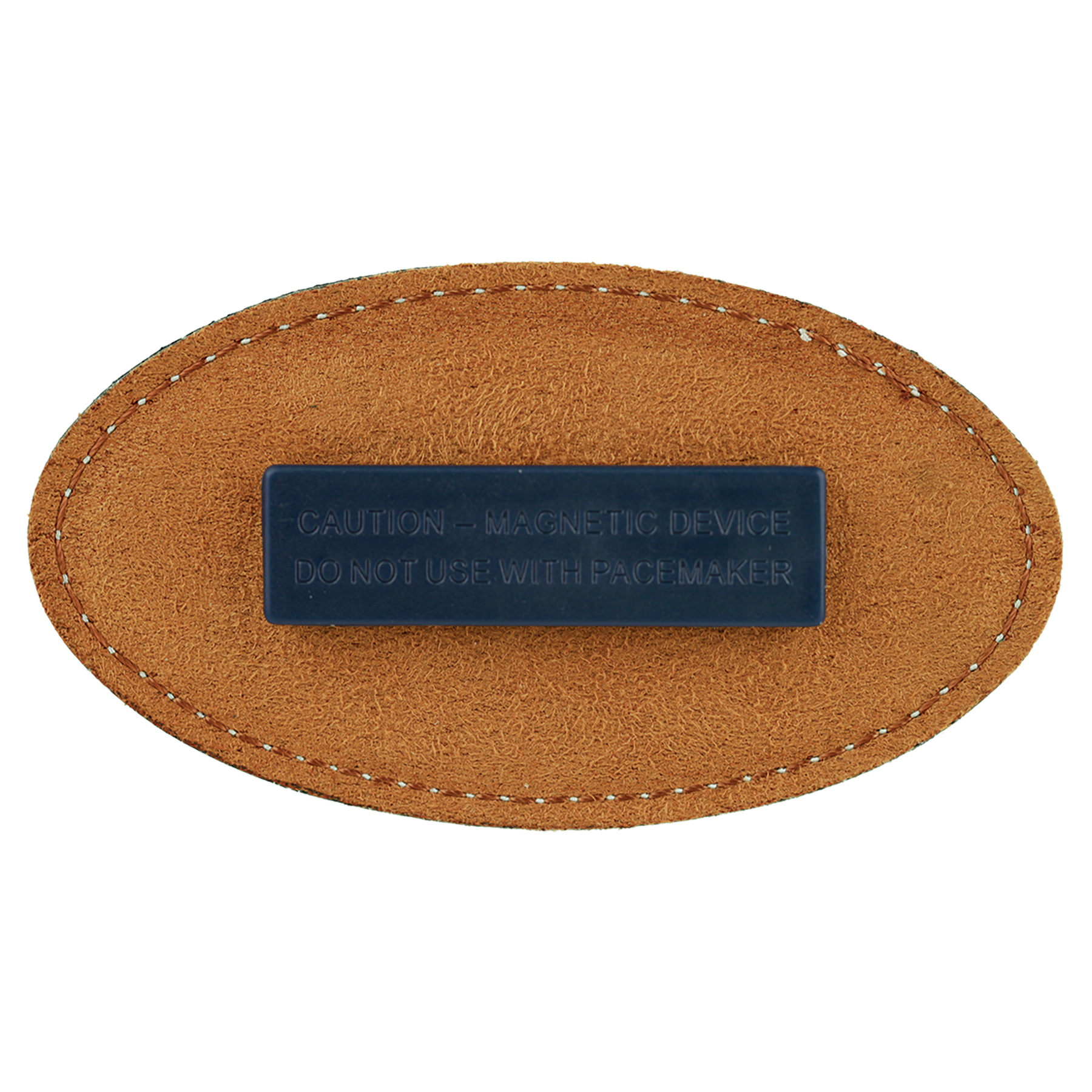 Leatherette Name Badge 1.5"x3" - Oval / Light Brown