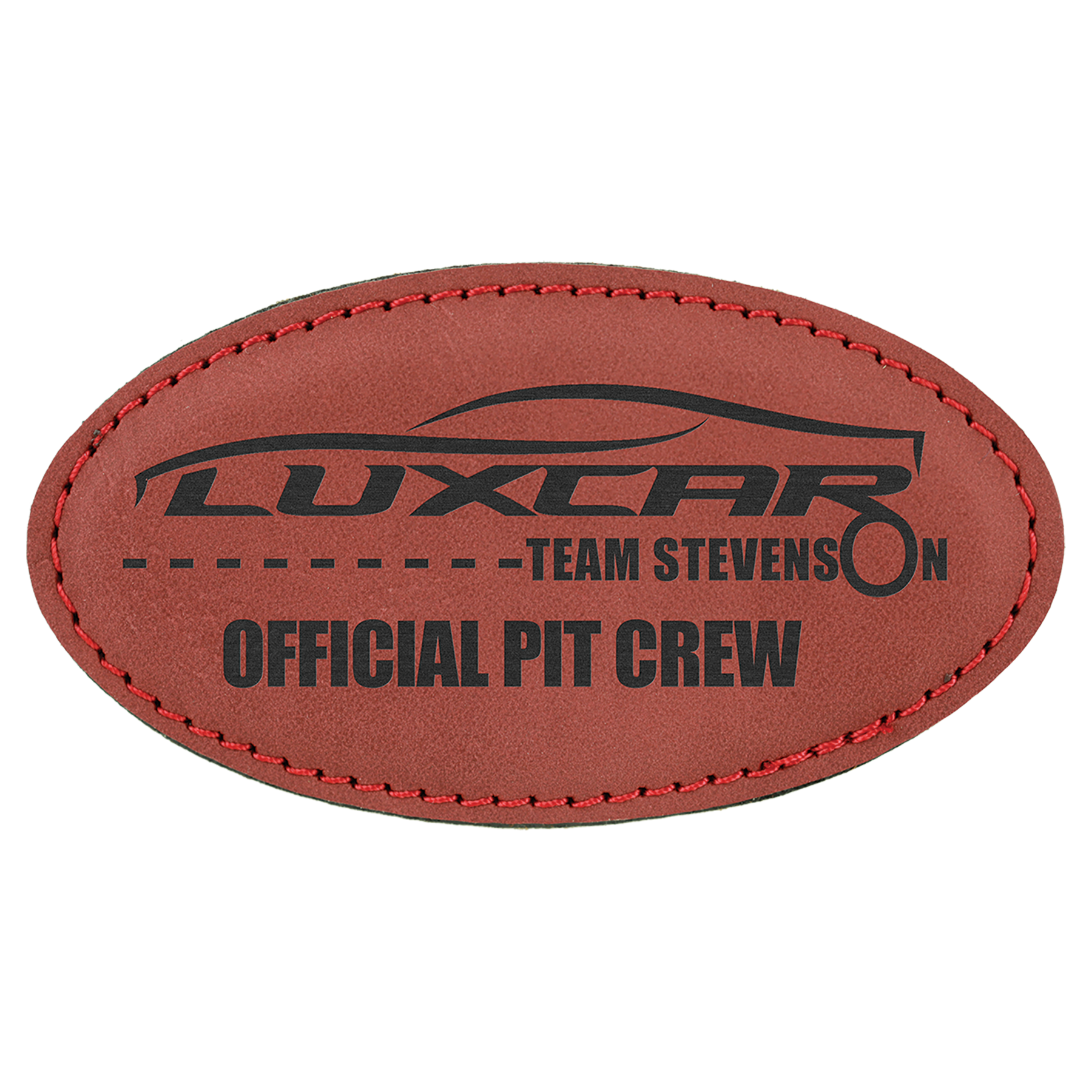 Leatherette Name Badge 1.5"x3" - Oval / Rose