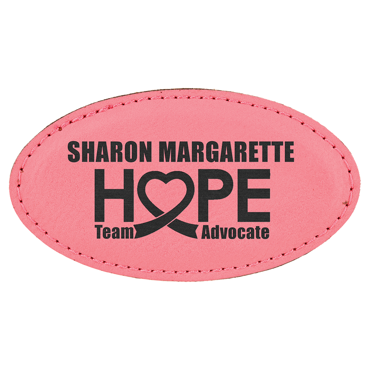Leatherette Name Badge 1.5"x3" - Oval / Pink
