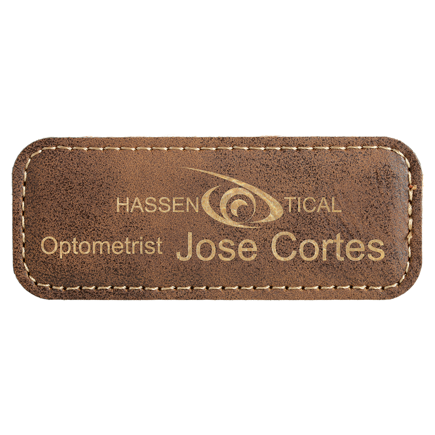 Leatherette Name Badge 1"x3" / Rustic