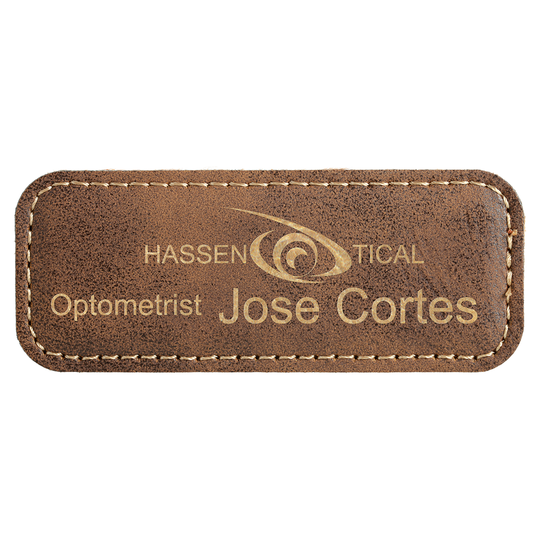 Leatherette Name Badge 1"x3" / Rustic