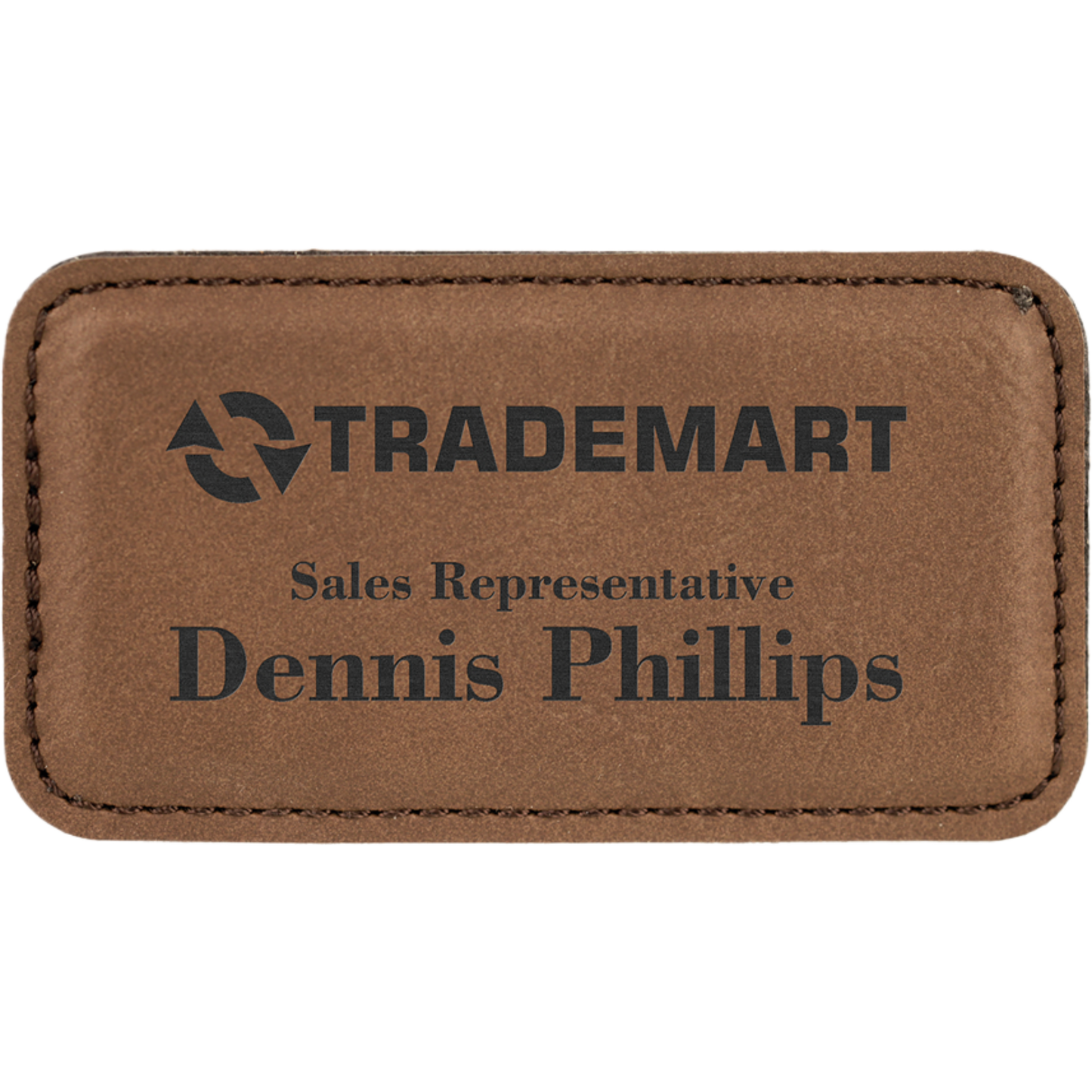 Leatherette Name Badge 1.5"x3" / Dark Brown