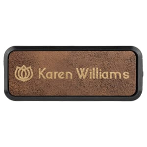 Leatherette Name Badge 1"x3" / Rustic
