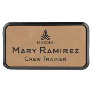 Leatherette Name Badge 1.5"x3" / Light Brown
