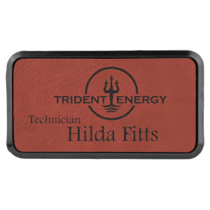 Leatherette Name Badge 1.5"x3" / Rose