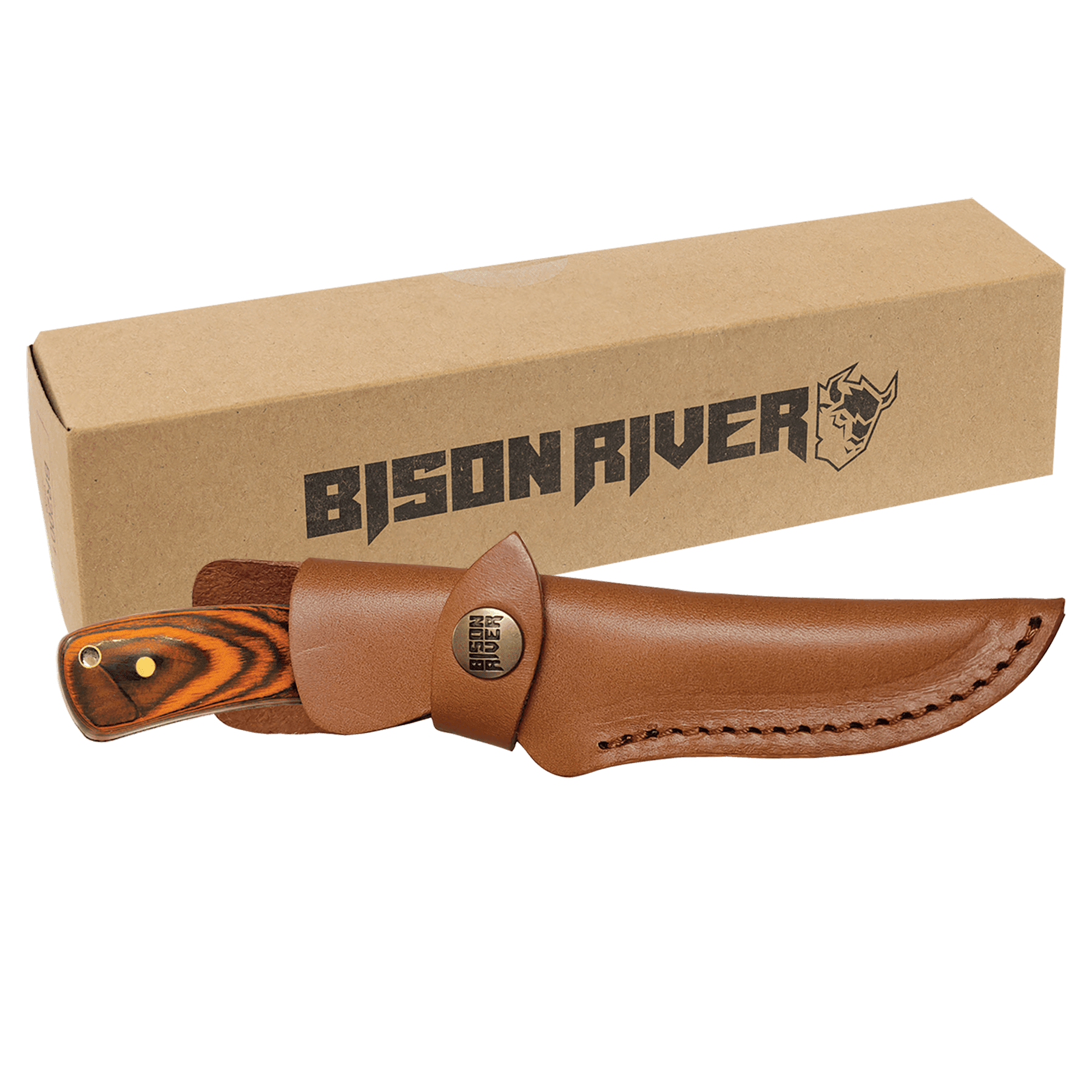 Fixed Blade Knife w/Sheath 7 3/4" / Wood
