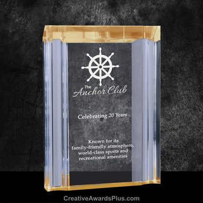 Channel Acrylic Award 6.125" / Gold