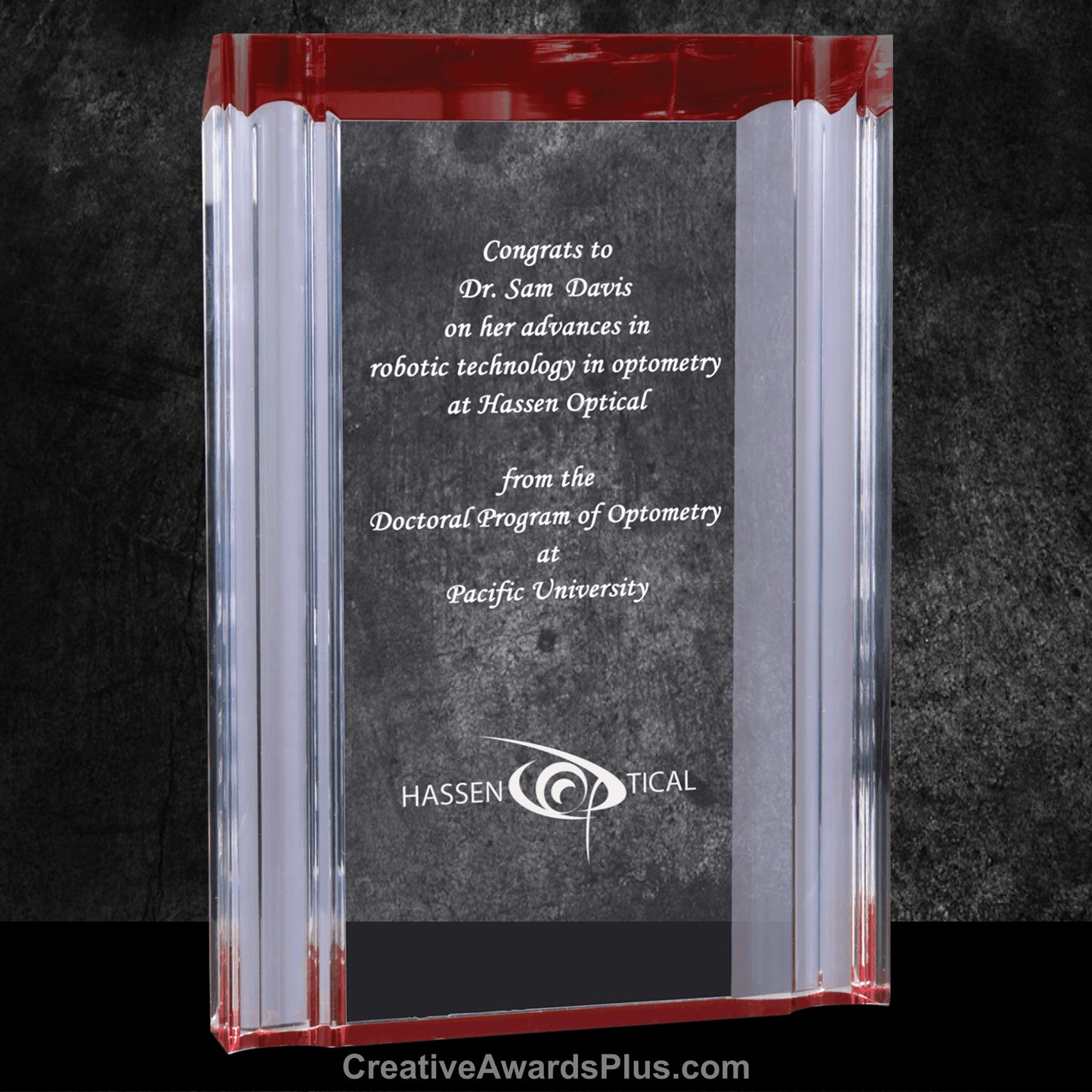 Channel Acrylic Award 7" / Red