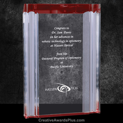 Channel Acrylic Award 7" / Red