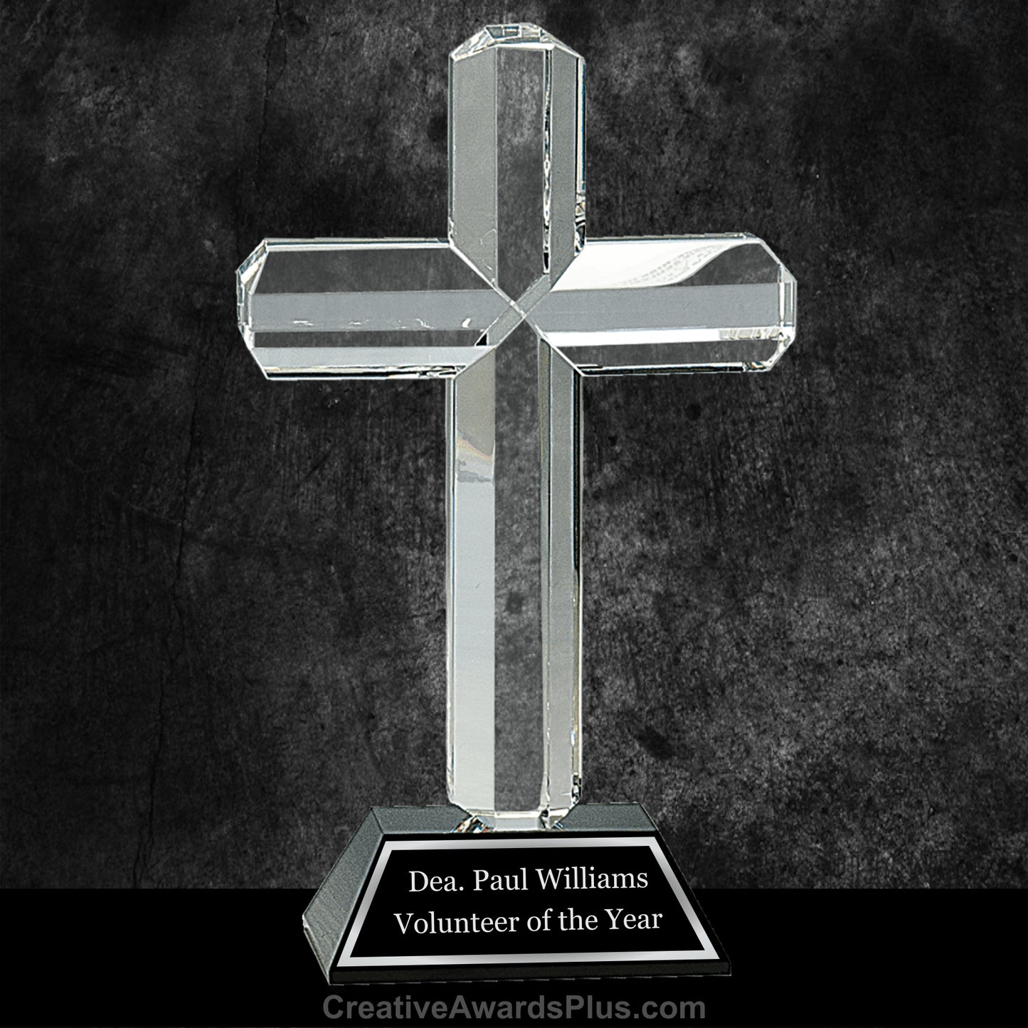 Crystal Cross on Black Base 8.5" / Black