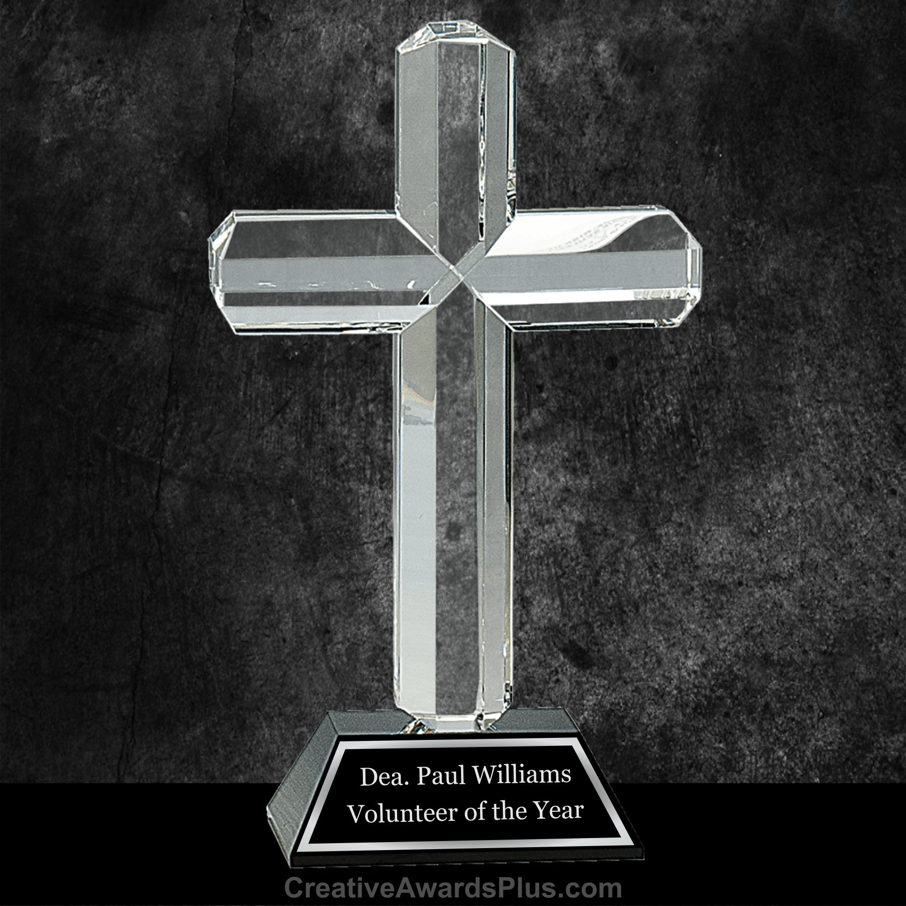 Crystal Cross on Black Base 8.5" / Black