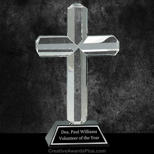 Crystal Cross on Black Base 8.5" / Black