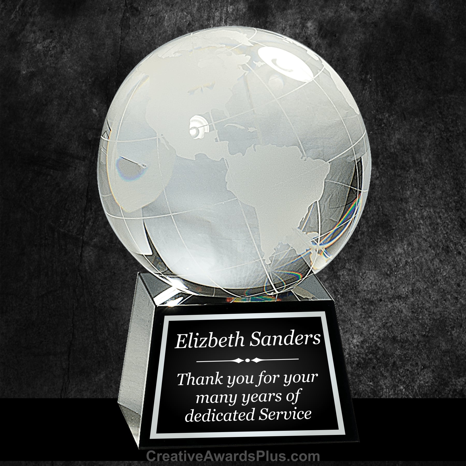 Crystal Globe on Black Base 5.5" / Black