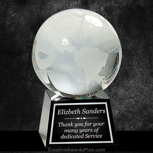 Crystal Globe on Black Base 5.5" / Black