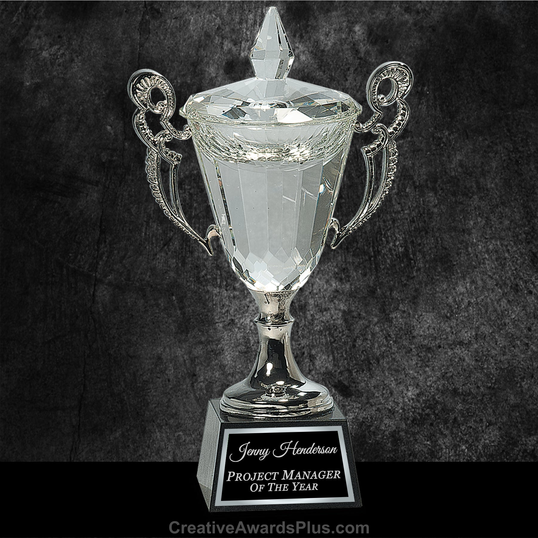 Crystal Cup with Silver Accents 11.25" / Silver