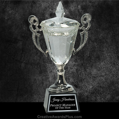 Crystal Cup with Silver Accents 11.25" / Silver