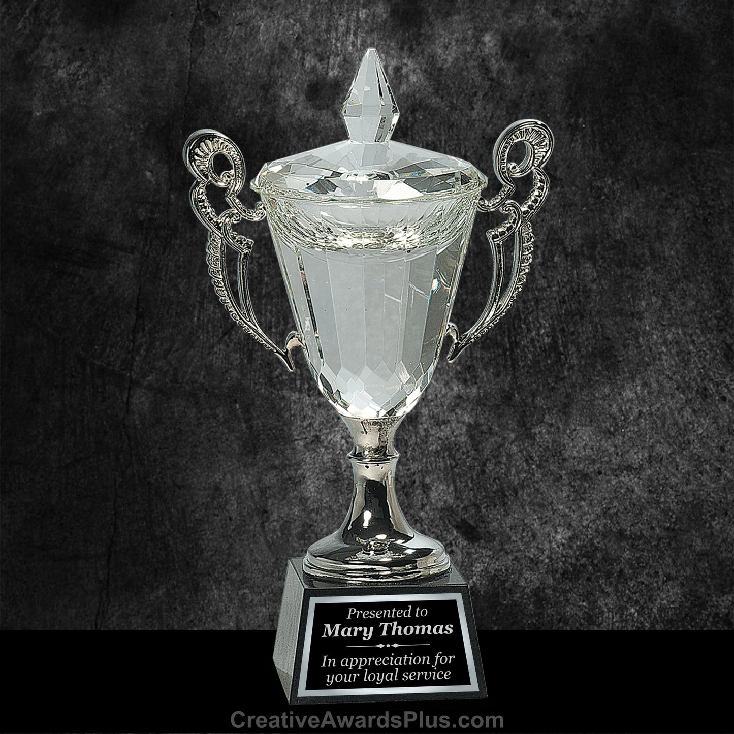 Crystal Cup with Silver Accents 9.5" / Silver