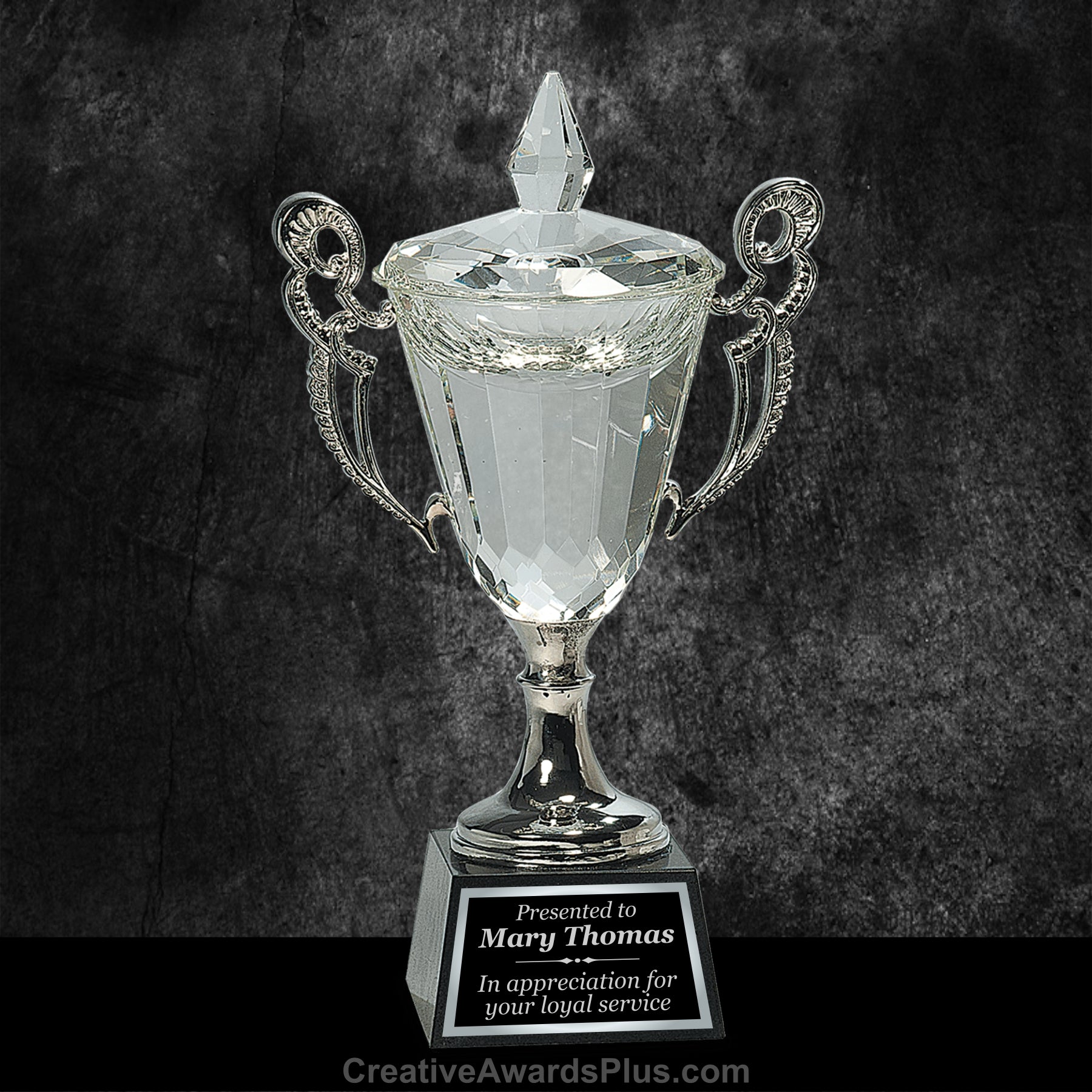 Crystal Cup with Silver Accents 9.5" / Silver