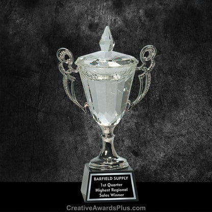 Crystal Cup with Silver Accents 8" / Silver