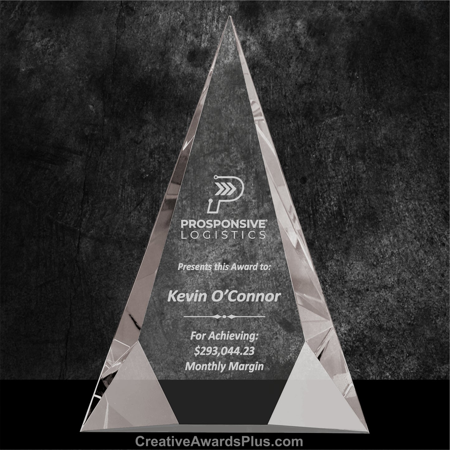 Facet Triangle Crystal Award 10" / Clear
