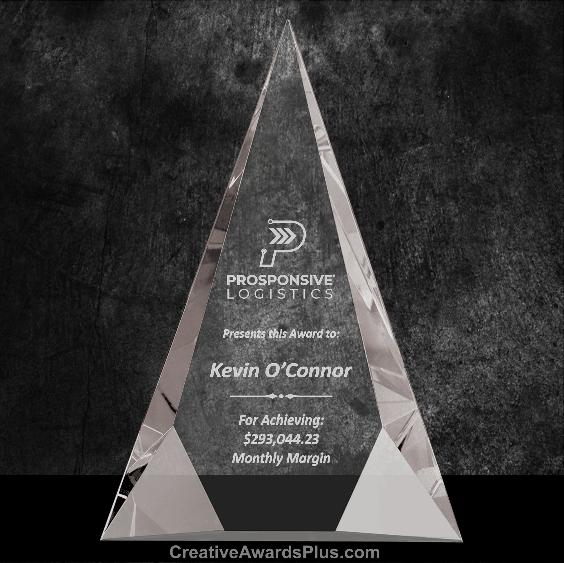 Facet Triangle Crystal Award 10" / Clear