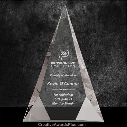 Facet Triangle Crystal Award 10" / Clear