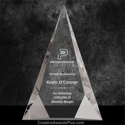 Facet Triangle Crystal Award 10" / Clear