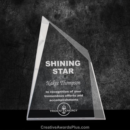 Wedge Crystal Award 7.75" / Clear