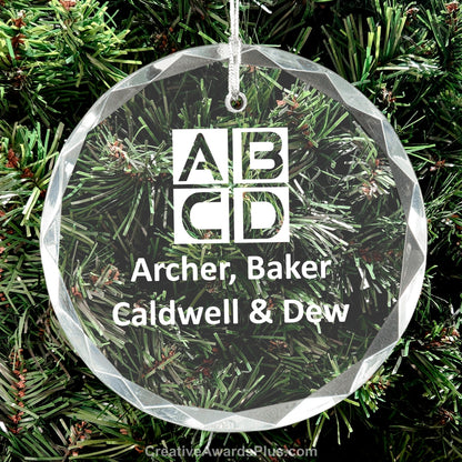 Crystal Round Christmas Ornament 3" / Clear