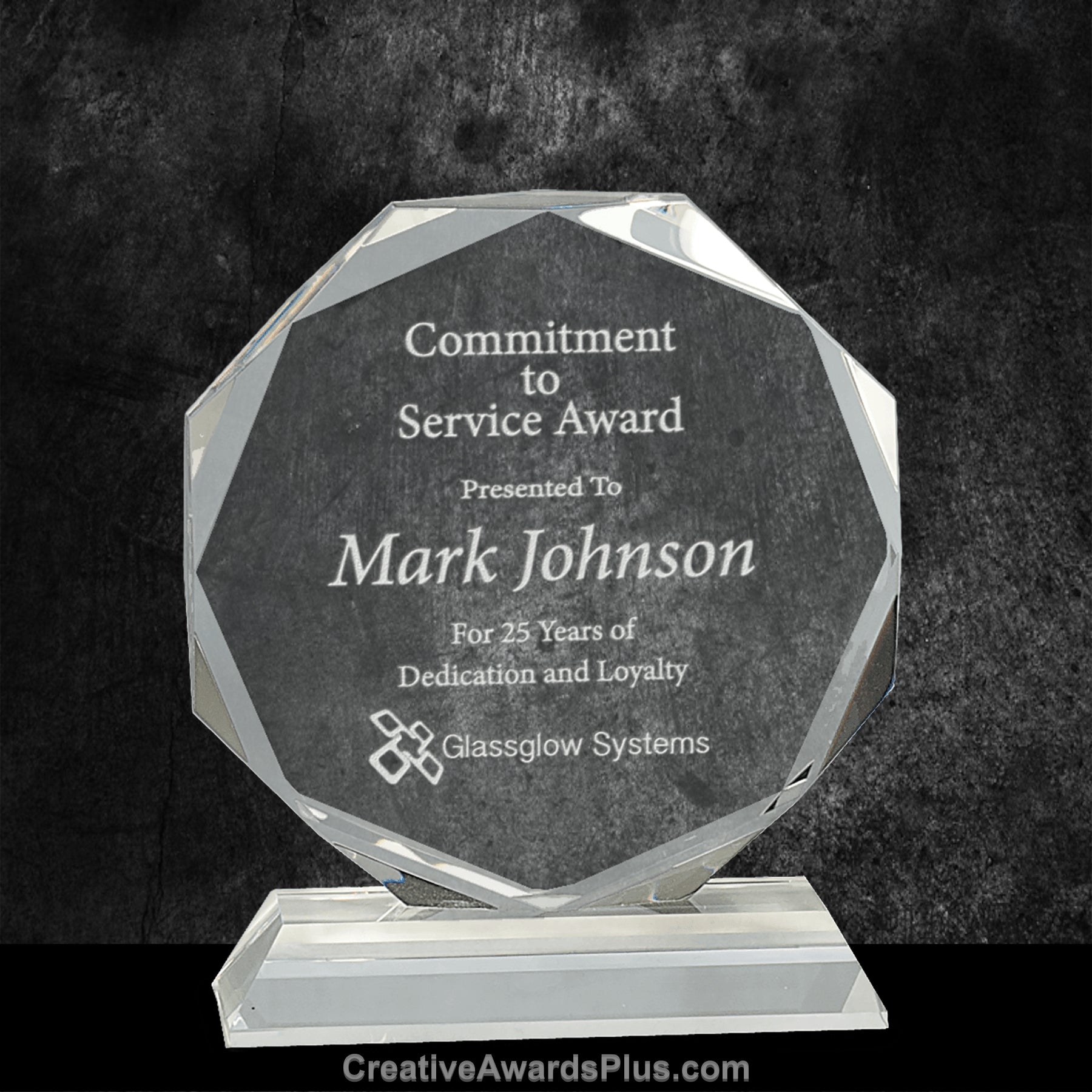 Octagon Crystal Award 6" / Clear