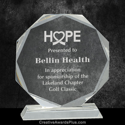 Octagon Crystal Award 7.25" / Clear