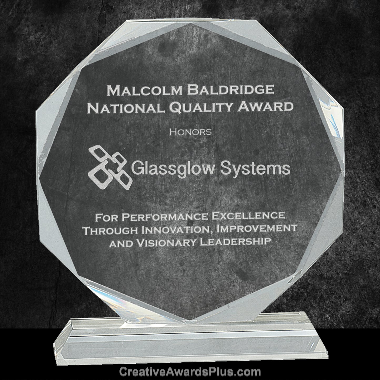 Octagon Crystal Award 8" / Clear