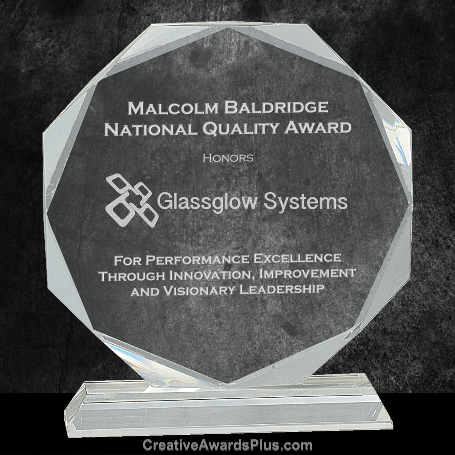 Octagon Crystal Award 8" / Clear