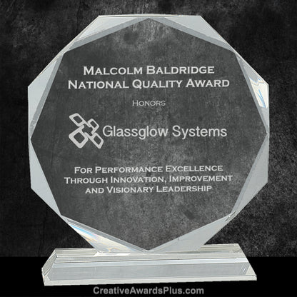 Octagon Crystal Award 8" / Clear