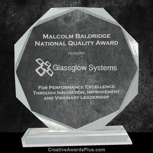 Octagon Crystal Award 8" / Clear