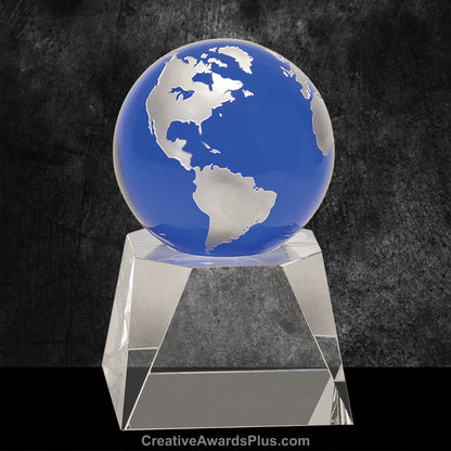 Blue Crystal Globe 6.5" / Blue