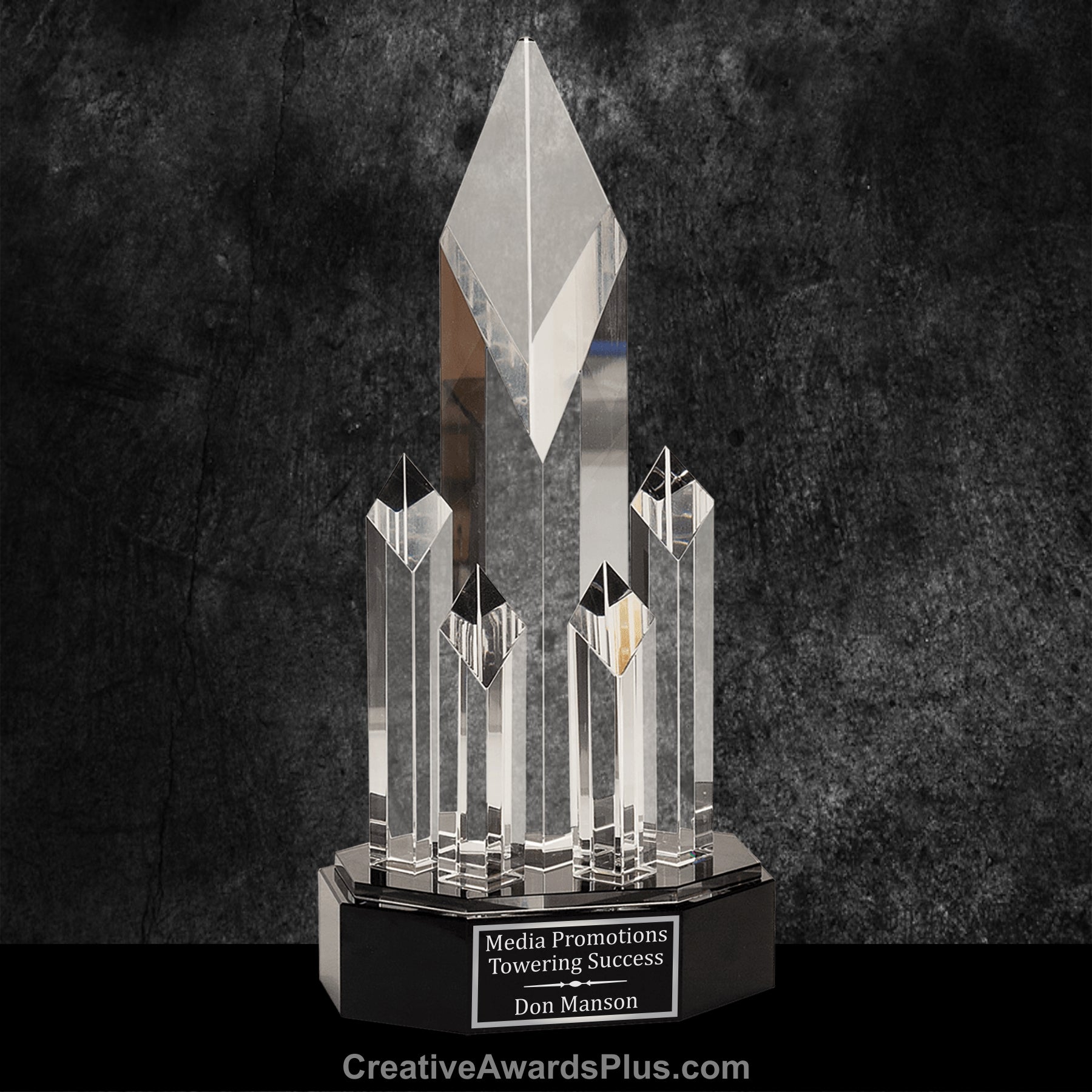 Towering Diamonds Crystal Award 11" / Black
