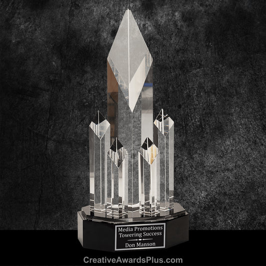 Towering Diamonds Crystal Award 11" / Black