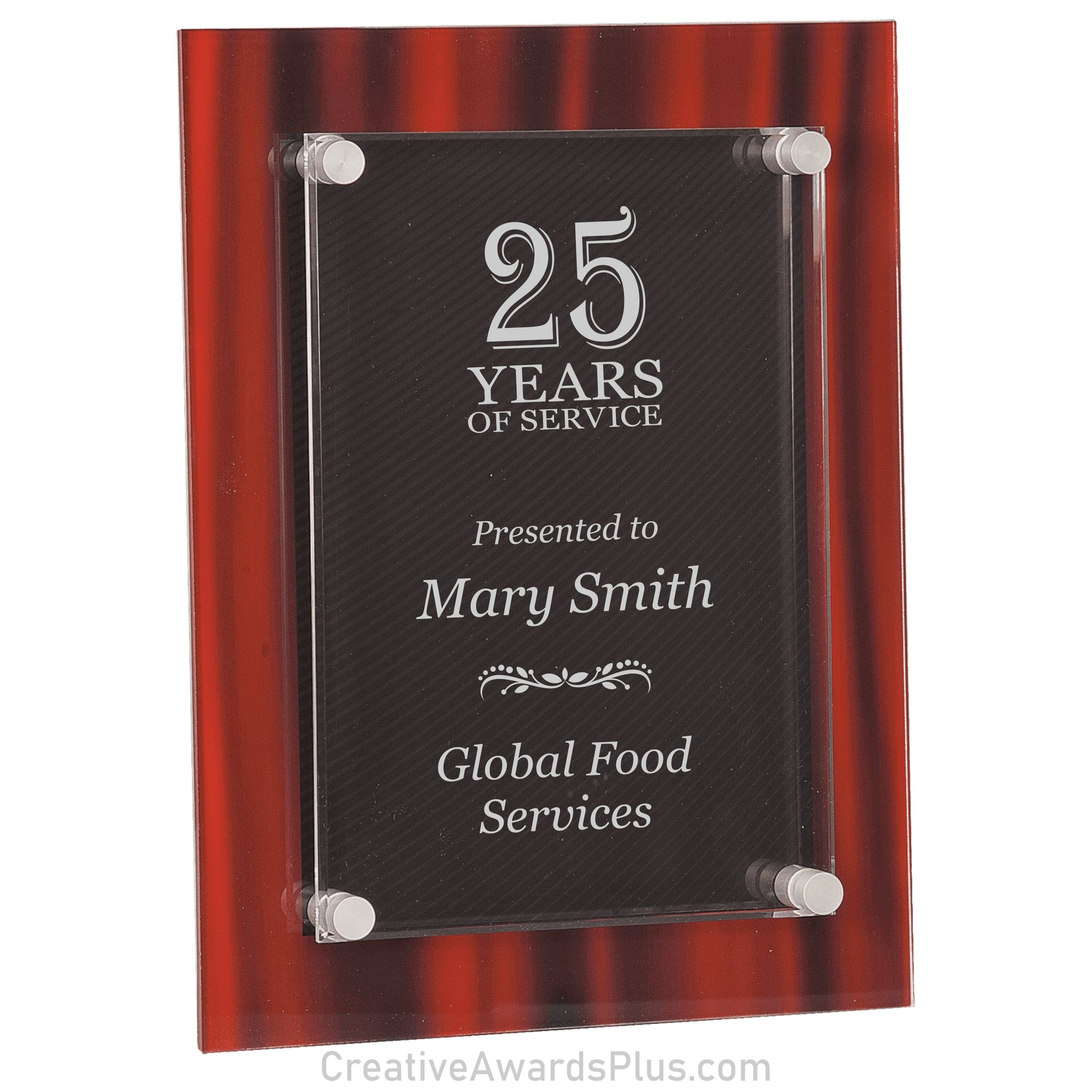 Floating Acrylic Red Velvet Plaque 9" x 12" / Red