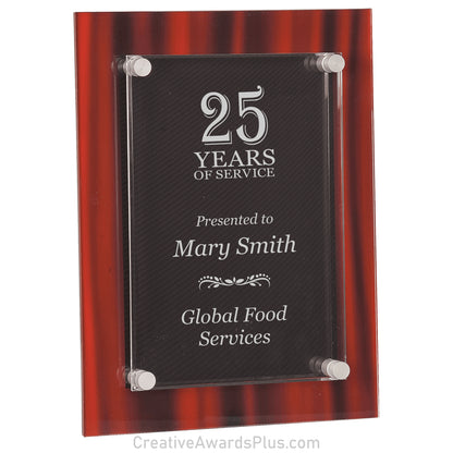 Floating Acrylic Red Velvet Plaque 9" x 12" / Red
