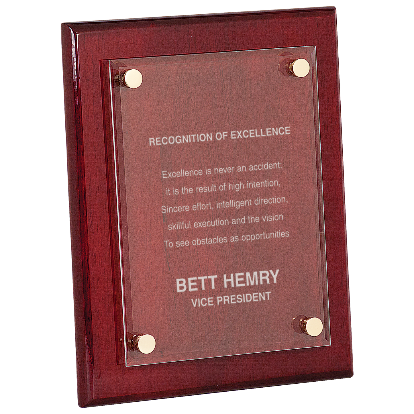 Floating Acrylic Rosewood Plaque 8" x 10" / Rosewood