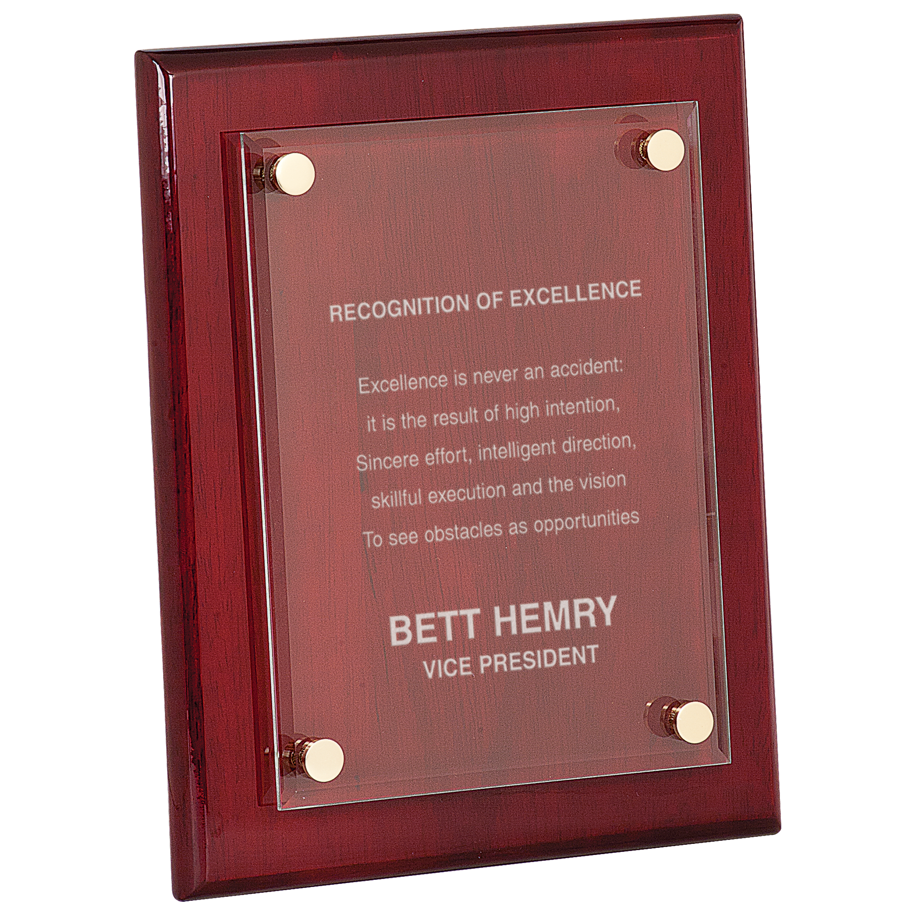 Floating Acrylic Rosewood Plaque 8" x 10" / Rosewood