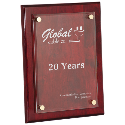Floating Acrylic Rosewood Plaque 9" x 12" / Rosewood