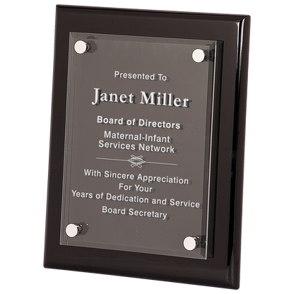 Floating Acrylic Black Plaque 8" x 10" / Black Piano Finish