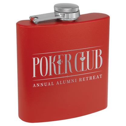 Flask 6 oz. - 3.625" x 4.375" / Red