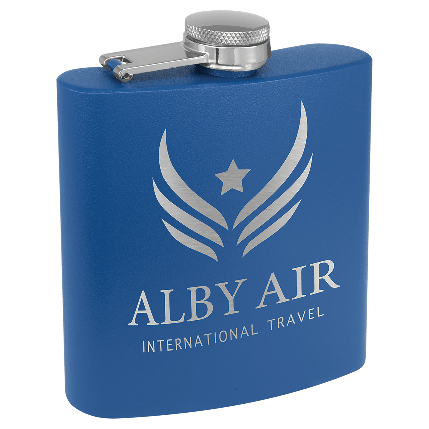 Flask 6 oz. - 3.625" x 4.375" / Blue