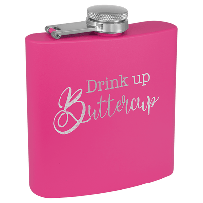Flask 6 oz. - 3.625" x 4.375" / Pink