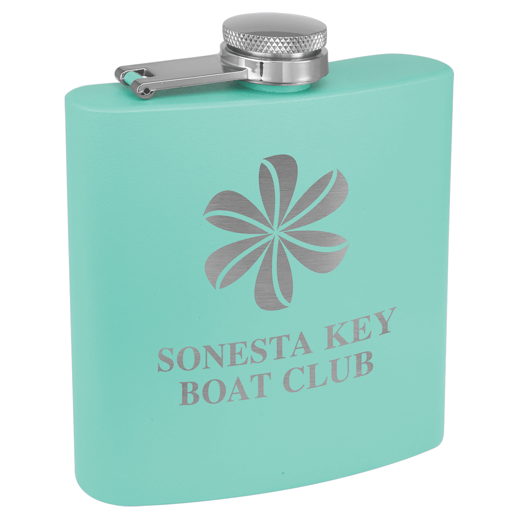 Flask 6 oz. - 3.625" x 4.375" / Teal