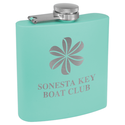 Flask 6 oz. - 3.625" x 4.375" / Teal